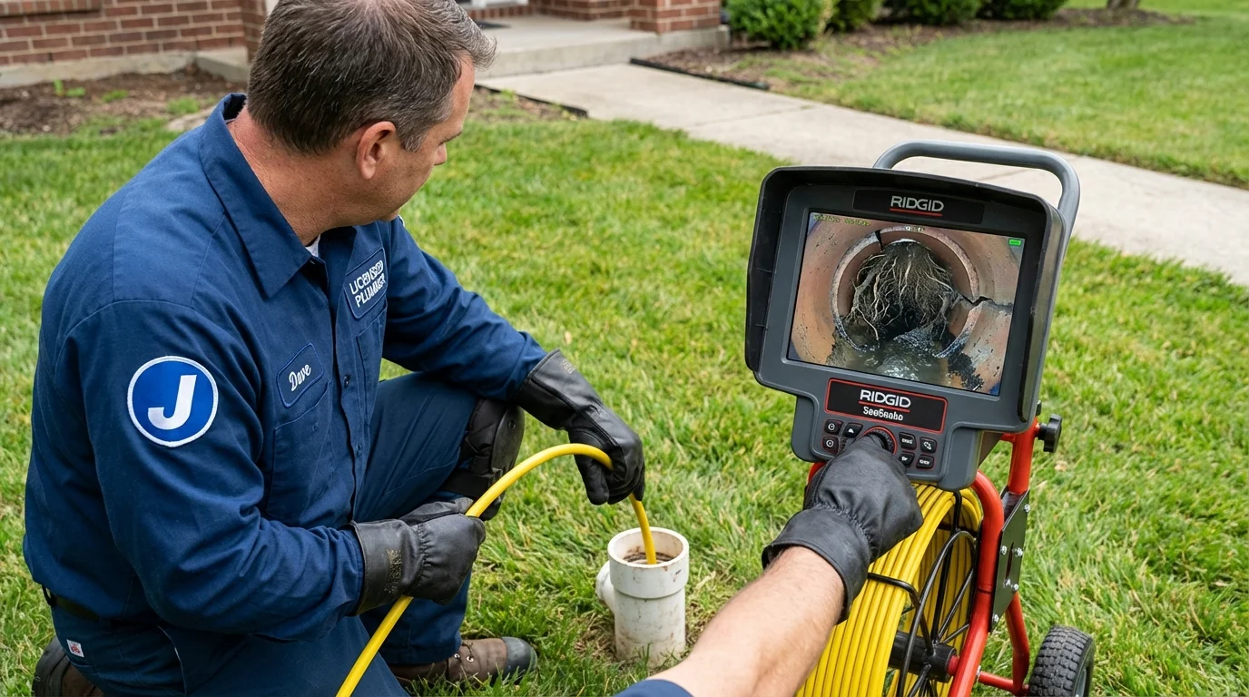 Sewer camera inspection being performed by Johns Plumbing LLC in Layton